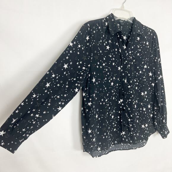 Rails Noemi Black Galaxy Star Print Black & White Women's Shirt Size Small - Picture 5 of 8